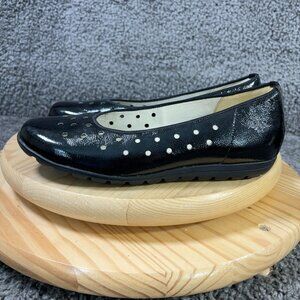 Waldlaufer Shoes Hadya Flats Womens Size 8.5 Wide Black Leather Slip On Loafers